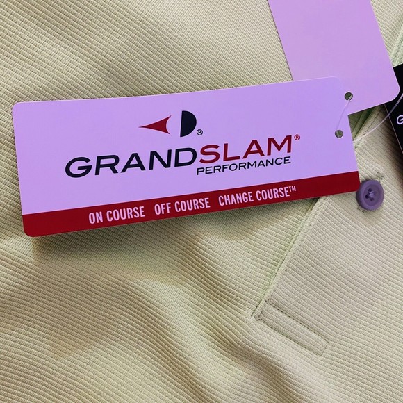 NWT Men’s Grand Slam Performance Off Course Golf Polo UPF 50 Neon Green Sz XL - Picture 10 of 16